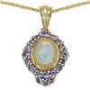 Image 1 : STERLING SILVER ETHIOPIAN OPAL AND TANZANITE PENDANT