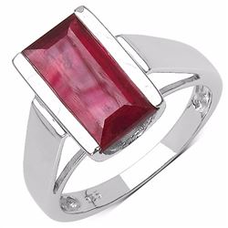 STERLING SILVER BAGUETTE RUBY RING