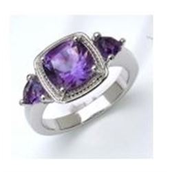 STERLING SILVER AFRICAN AMETHYST RING