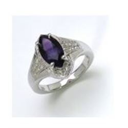 STERLING SILVER AFRICAN AMETHYST RING