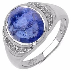 STERLING SILVER ROSE CUT TANZANITE RING