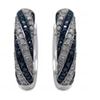 Image 1 : STERLING SILVER BLUE AND WHITE DIAMOND EARRINGS