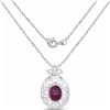 Image 2 : STERLING SILVER INDIAN RUBY CARVIN CABOCHON PENDNAT