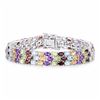 Image 1 : STERLING SILVER MULTI STONE TRIPLE ROW BRACELET