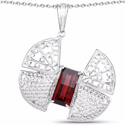 STERLING SILVER GARNET PENDANT