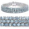 Image 1 : STERLING SILVER BLUE TOPAZ TRIPLE ROW BRACELET
