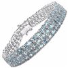 Image 2 : STERLING SILVER BLUE TOPAZ TRIPLE ROW BRACELET