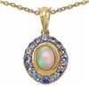 Image 1 : STERLING SILVER ETHIOPIAN OPAL AND TANZANITE PENDANT