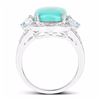 Image 2 : STERLING SILVER CABOCHON TOURQUISE RING