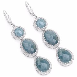 STERLING SILVER AQUAMARINE DROP EARRING