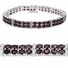 Image 2 : STERLING SILVER DOUBLE ROW GARNET BRACELET