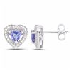Image 2 : STERLING SILVER TANZANITE HEART EARRINGS