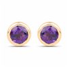 Image 1 : STERLING SILVER AFRICAN AMETHYST BEZEL SET EARRINGS