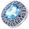 Image 1 : STERLING SILVER BLUE TOPAZ AND TANZNAITE RING