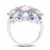 Image 2 : STERLING SILVE ETHIOPIAN OPAL AND TGANZANITE RING