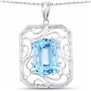 Image 1 : STERLING SILVER SWISS BLUE TOPAZ PENDANT