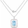 Image 2 : STERLING SILVER SWISS BLUE TOPAZ PENDANT