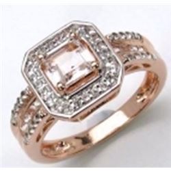 STERLING SILVER MORGANITE RING