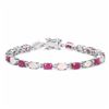 Image 1 : STERLIGN SILVER THAI RUBY AND ETHIOPIAN OPAN BRACELET