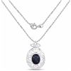 Image 2 : STERLING SILVER BLACK SAPPHIRE CARVIN CABOCHON PENDANT