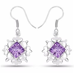 STERLING SILVER BRAZILIAN AMETHYST EARRING