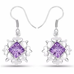 STERLING SILVER BRAZILIAN AMETHYST EARRING