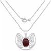 Image 2 : STERLING SILVER GARNET BUTTERFLY PENDANT