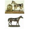 Image 1 : Bronze Flashed Horse Sculpture & Clock