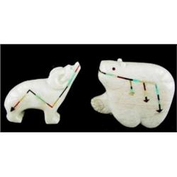 Zuni Alabaster Carvings with Inlay