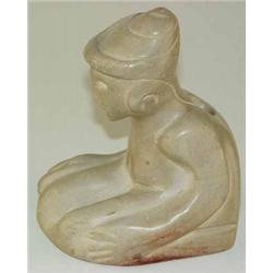 Hopewell Hardstone Effigy Pipe