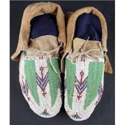 Sioux Indian Beaded Moccasins