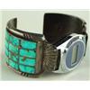 Image 1 : Zuni Indian Inlaid Turquoise Watchband