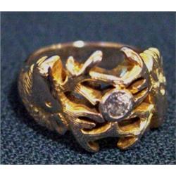 Gold & Diamond Elks Ring