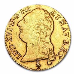 1787-A France Gold Louis D'or  230 Years Old.  .2255 oz actual Gold weight.