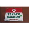 Image 1 : Original DS Porcelain Texaco Motor Oil Sign, Stamped 1947 (14”x11”)