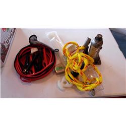 Booster Cables, bottle Jack, Tow Rope, Misc.