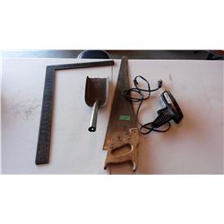 Squares (2), Saw, Metal Scoop