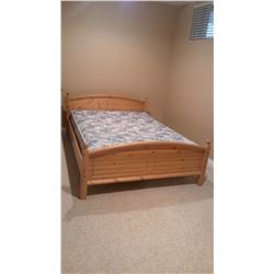 Queen Size Wooden Bed Frame And Mattress