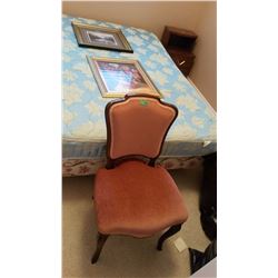 Old Rose Chair W/ Pictures And Misc.
