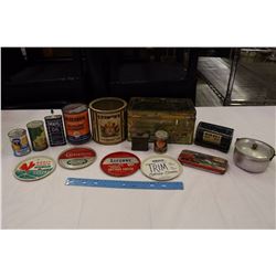 Lot of Vintage Tin Related (Wahl Oil, Heinz Orange Juice, Bob Bet Bait Box, Etc)