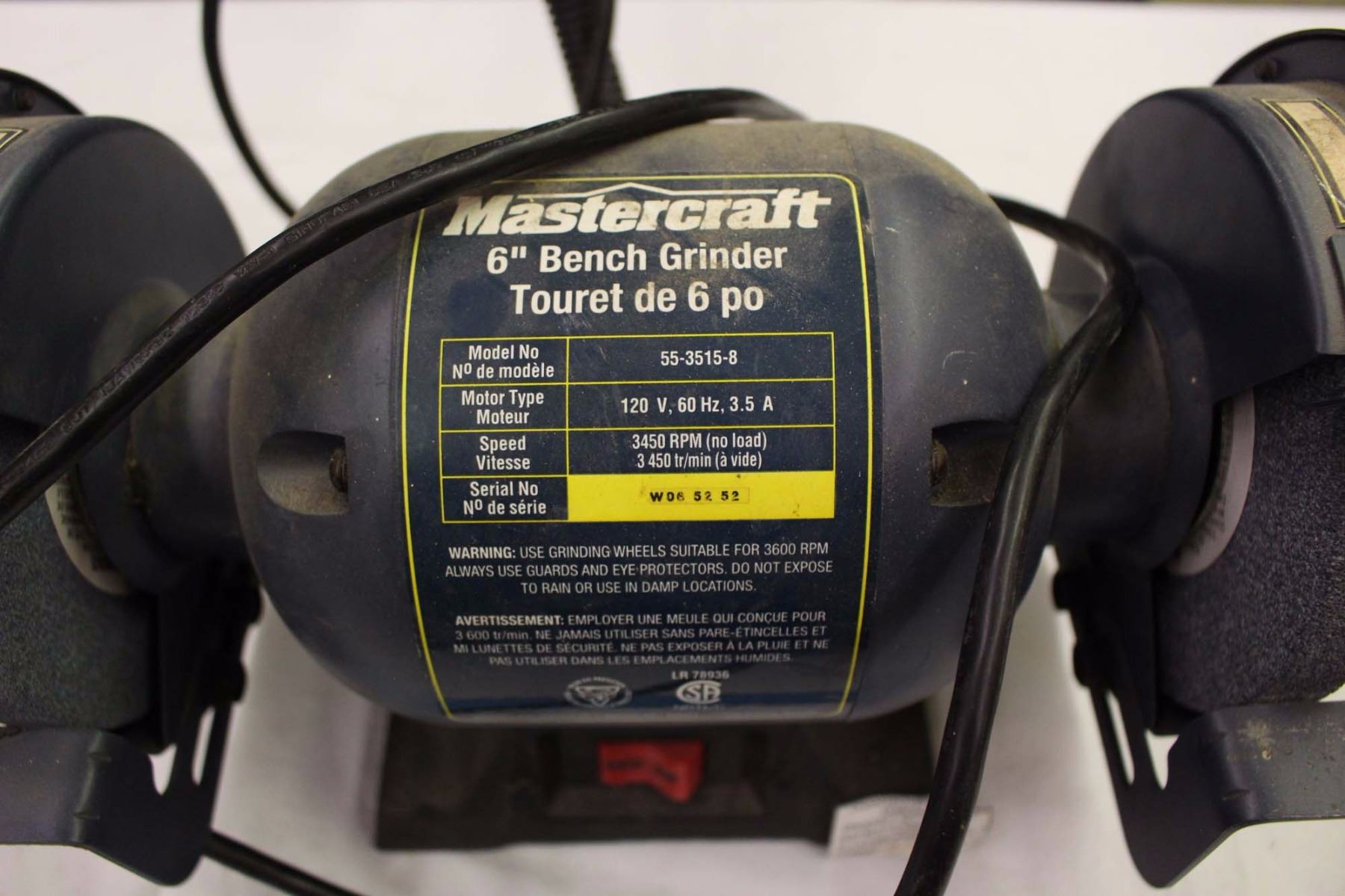 Mastercraft 6" Bench Grinder (Working)