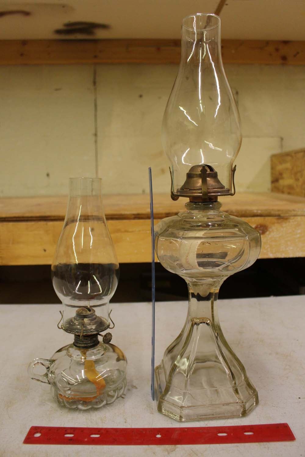 Vintage Glass CoalOil Lamps (2)