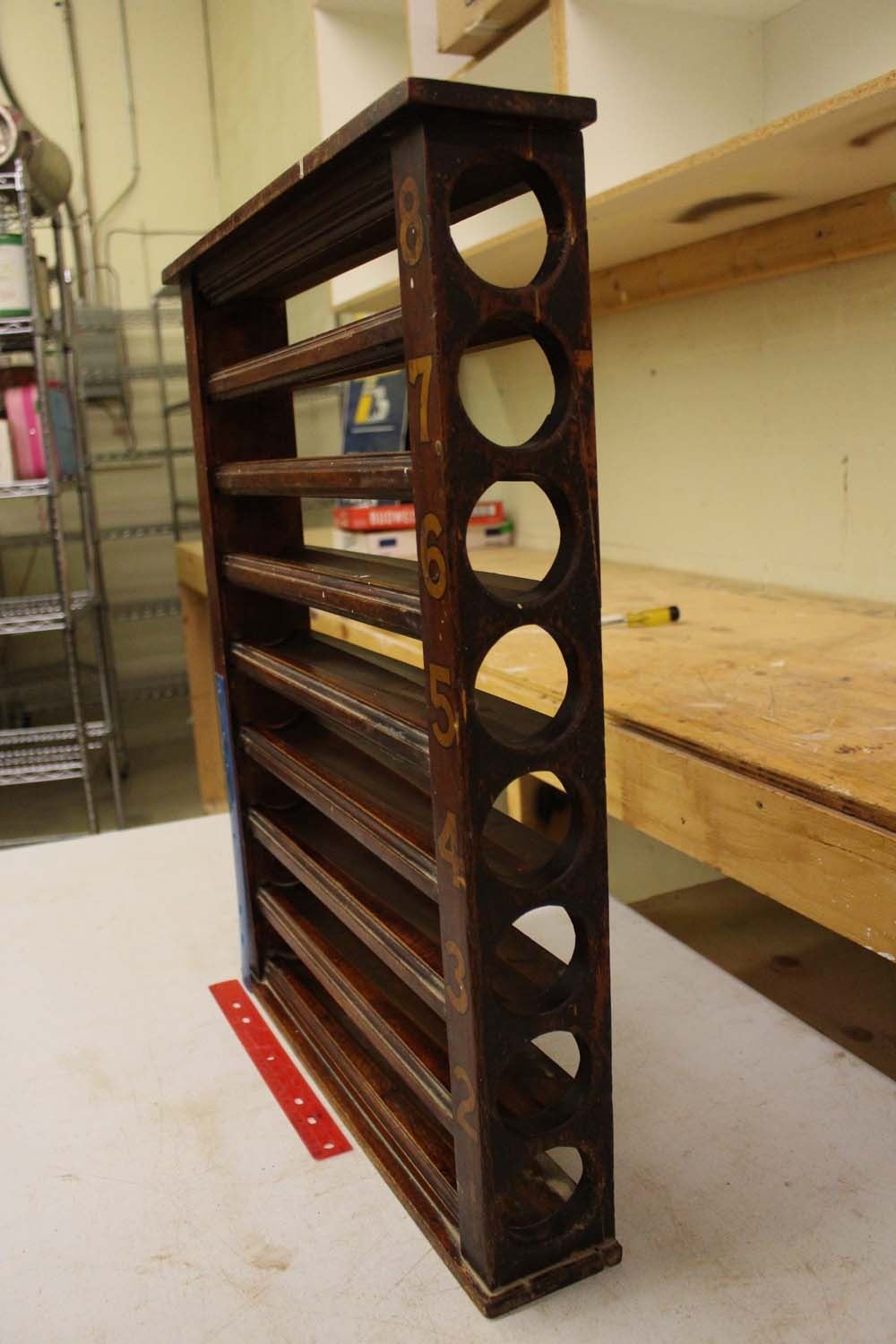 Vintage Wooden Pool Hall Ball Rack