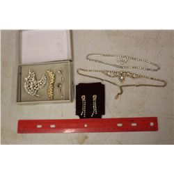 Old Rhinestone Necklaces, Earrings & Brooches