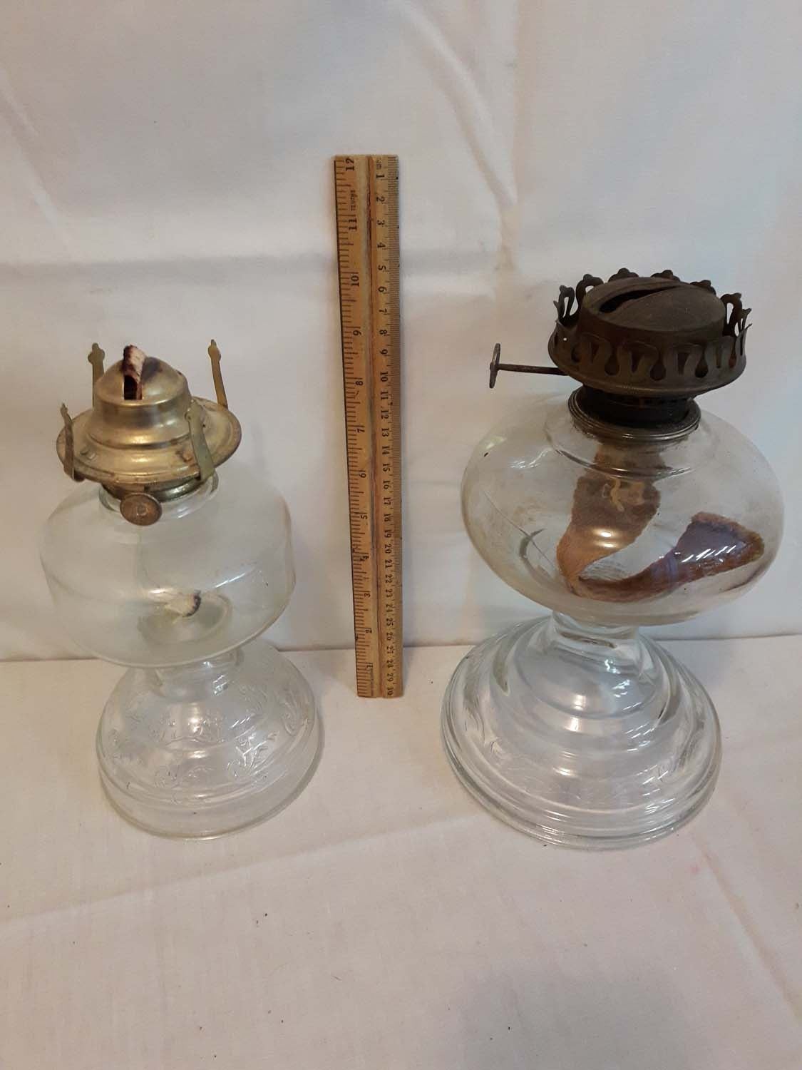 Vintage Glass Kerosene Lamps (2)