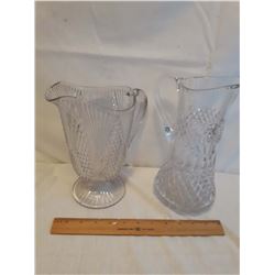 Heavy Crystal Pitchers (2)