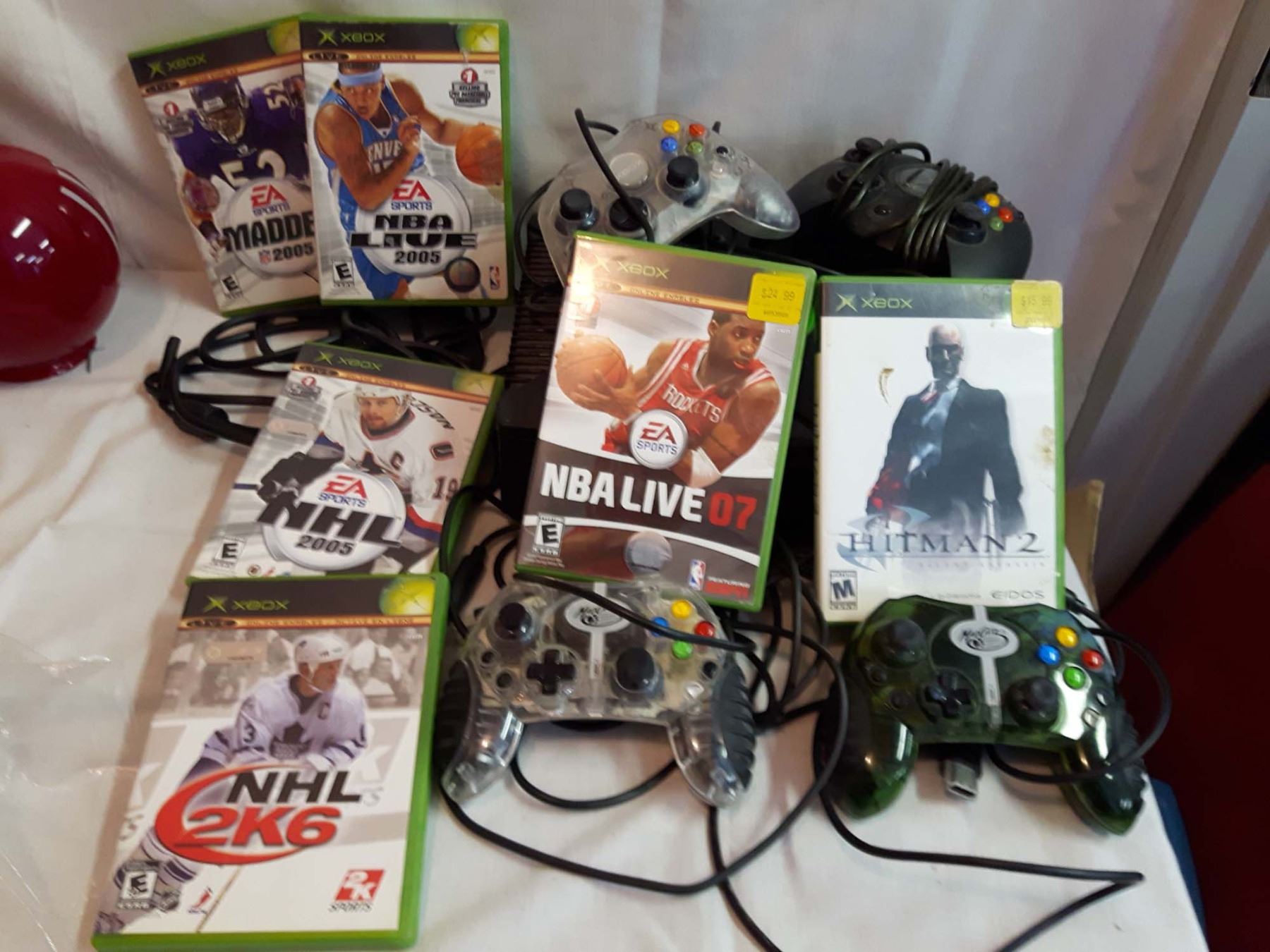 Xbox w/ Cords, 3 Extra Controllers & Games
