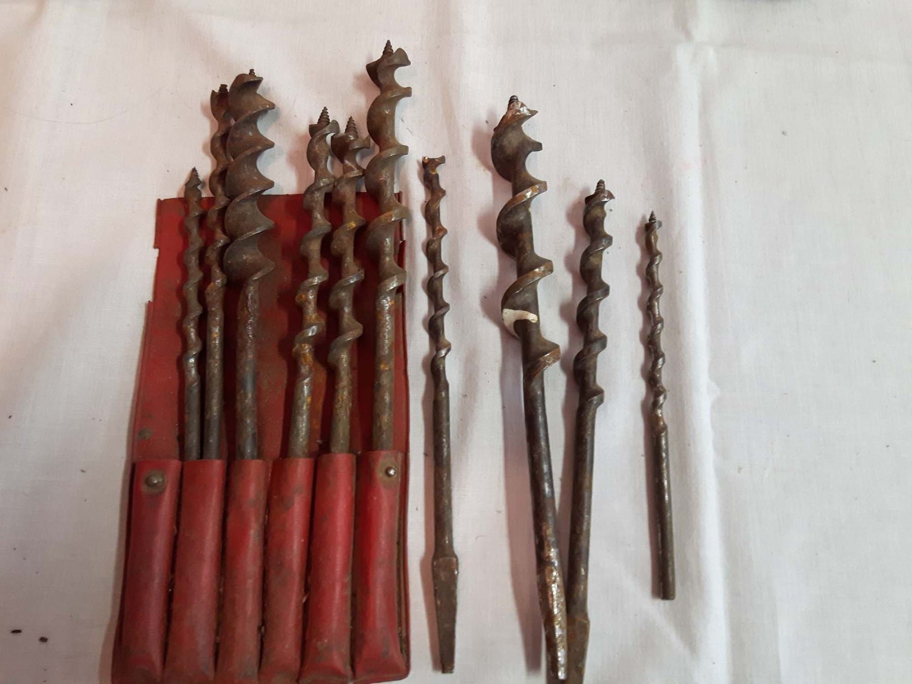 Old Hand Drills(3) & A Variety of Wood Bits