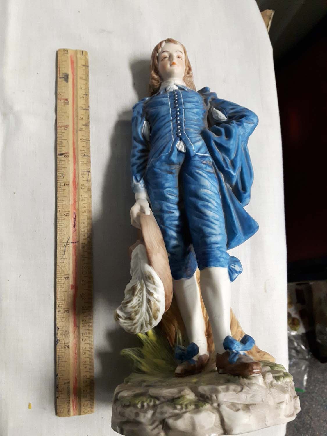 Blue Boy Statue, Vases of Blue Boy&Pink Lady(2)& Small Statues of Blue