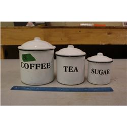 3 Piece Enamel Canister Set